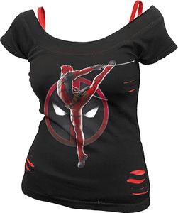 Футболка Deadpool Deadpool - Pose - 2 in1 Red Ripped Top, черный
