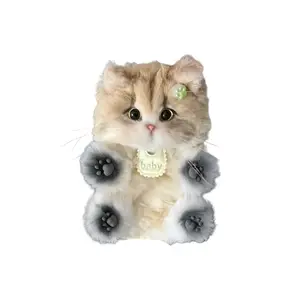 Плюшевый кулон в виде котенка с перекрученной палочкой высотой 13 см XTHOT