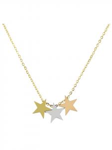 Adeliás Женское колье из нержавеющей стали, 43 см, золотое