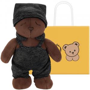 Плюшевая кукла мишка спящий для мальчиков и девочек друзей высота 27см BOWEN BEAR