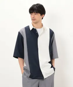 Рубашка из комбинированной ткани с коротким рукавом 5/8, похожая на шерстяную Comme Ca Ism, цвет White