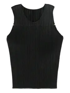 Топ в рубчик Pleats Please Issey Miyake, черный