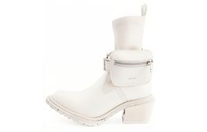 Untitlab Ботинки 13 Hitch Boots Shiny Off-White Ankle Boots Unisex White