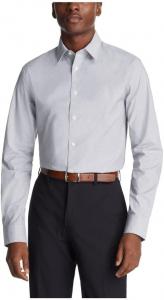 Мужская рубашка Calvin Klein, не требующая глажки, эластичная, приталенная, в клетку, Deep Navy