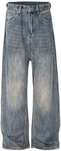 Mud Dyed Pants, Unisex Straight Tube Washed High Street Silhouette SIDUFHAOPKLL