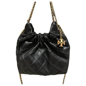 Сумка Fleming Leather Mini Hobo черная TORY BURCH