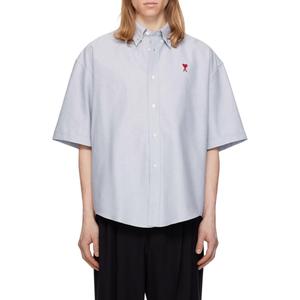 Ami Paris Ami De Coeur Хлопковая рубашка AMIPARIS, Синий