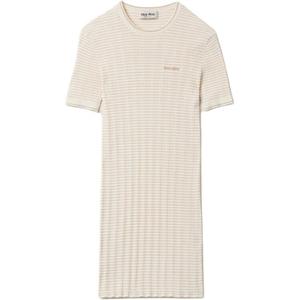 Платье с короткими рукавами женское бежевое Miu Miu