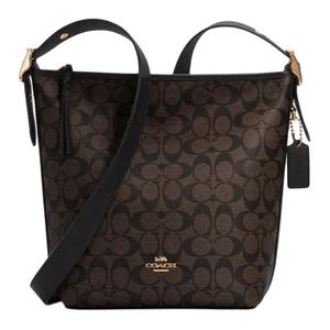 Сумка через плечо Duffle PVC, средний размер, женская, темно-коричневая COACH