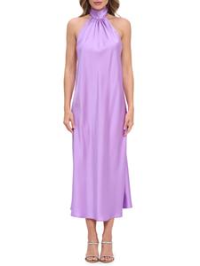 Платье миди из атласа с бретелью через шею Renee C., цвет Neon Lavender