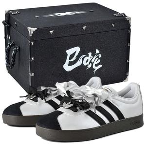 Adidas Neo VL Court 2.0 низкие скейтерские кроссовки унисекс черные серебристые - черные с мелкими серебристыми цветами - подарочная коробка премиум-класса 3