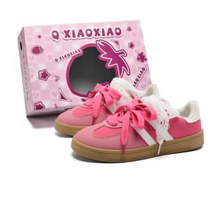 Circle small Женские устойчивые к истиранию легкие низкие скейтбордские кеды с двойными шнурками - клубнично-розовые, цвет Strawberry Pink (Double Shoelace)