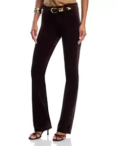 Джинсы Stevie Velveteen с высокой посадкой прямого кроя цвета кофейного зерна L'Agence, коричневый