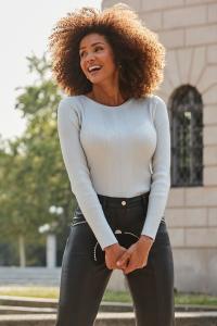 Джемпер с полосатой резинкой Sosandar, металлический