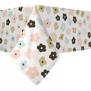 Прямоугольная скатерть, 100% полиэстер, 60x104 дюйма, мультяшные цветы.
