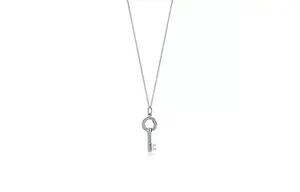 TIFFANY & CO. Коллекция Keys 18K белое золото с бриллиантами ожерелье Women's Silver