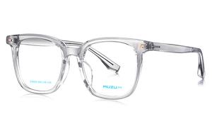 MUZU Пластиковая квадратная оправа для очков TR/Memory унисекс, Transparent Gray-C02