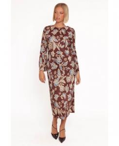 Женское миди-платье Morena с длинными рукавами Petal and Pup, Brown floral
