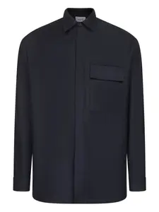 Рубашка с накладными карманами и манжетами на пуговицах D4.0, синий