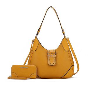 Женская сумка через плечо Juliette из веганской кожи MKF Collection с подходящим кошельком от Mia K, 2 предмета, цвет Mustard
