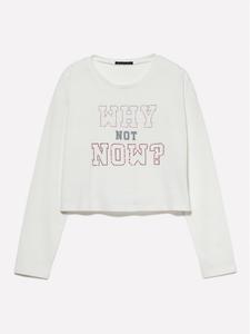 Sisley Белая футболка с длинными рукавами