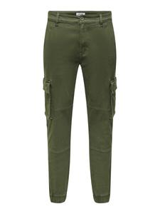 Брюки-карго Only & Sons Tapered Cargo Pants Calle, оливковый