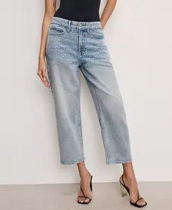 Женские укороченные джинсы Crystal Stars в стиле 90-х Good American, синий