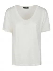 Льняная футболка с круглым вырезом Aragona, белый