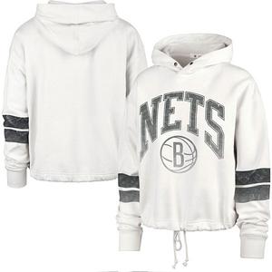 Женский кроп-худи '47 cream brooklyn nets emerson stripe Unbranded