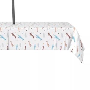 Водоотталкивающий материал, для улицы, 100 % полиэстер, 60 x 120 дюймов, акварельные облака и самолеты.