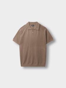 Burocs Футболка 'Fine Knit Polo' в бежевом цвете