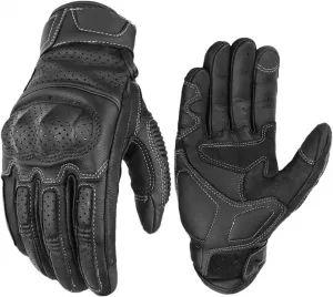 Мужские мотоциклетные перчатки, винтажный стиль, кожаные, совместимы с сенсорными экранами, для мотокросса, перчатки для мотокросса, Schwarz