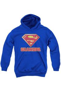 Супермен Супердедушка Молодежная толстовка с капюшоном Gildan, синий