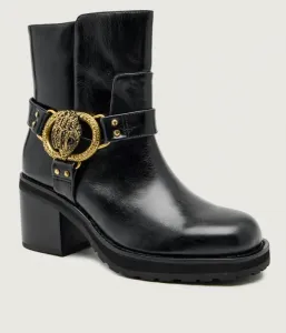 Кожаные ботильоны «Челси» на массивном каблуке Kurt Geiger, черный