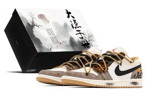 Jordan Air 1 Box, Qin And Han Texture, устойчивые к истиранию низкие баскетбольные кроссовки в винтажном стиле, мужские, бежево-черные