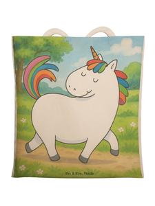 Сумка-шоппер с рисунком единорога, без слогана, белого цвета Mr. & Mrs. Panda