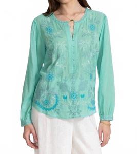 Футболка-хенли Yohana в морском синем Johnny Was