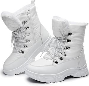 Женские зимние сапоги Rominz с молнией, утепленные мехом, средней длины до икры, удобные уличные ботильоны с противоскользящей подошвой, White