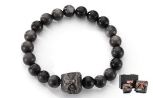 Обсидиановый нефритовый браслет унисекс XXOFF, черный