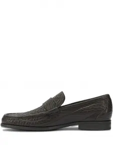 Лоферы с текстурной пряжкой Ferragamo, коричневый