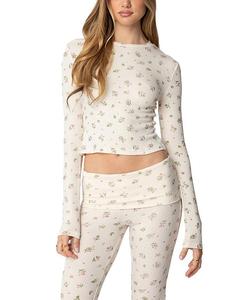 Блузка Bloom Baby Top Edikted, слоновая кость/кремовый