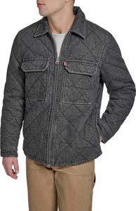 Мужская рабочая куртка Levi's с двумя нагрудными карманами, Black Wash Denim Diamond Quilt