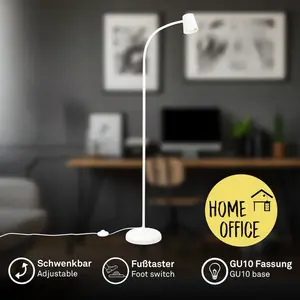 Напольная лампа LED Торшер, белый, 1xGU10/макс. 9 Вт, без лампы GU10 Briloner Leuchten, белый