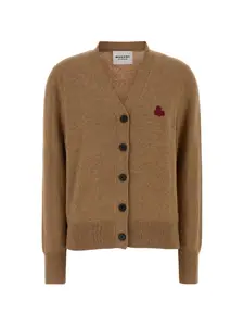 Кардиган с пуговицами и узором Marant Etoile, коричневый