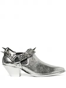 Кожаные сапоги с шипами JUNYA WATANABE, серый