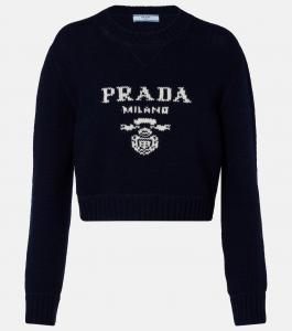 Свитер из шерсти и кашемира Prada, Bleu
