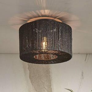 Потолочный светильник GOOD&MOJO Iguazu, черный - джут - 30 x 16 x 30 см