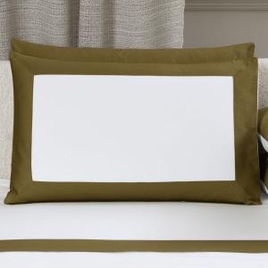 Наволочка Frette Bold Pillowcase, 53x94, молочный/оливковый