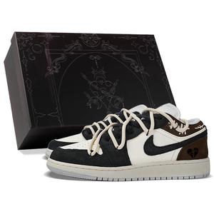 Кроссовки Air 1 Low Top Skateboard Women's Black Brown Jordan, Brown Black