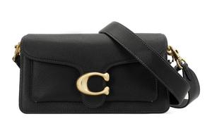 COACH Кожаная сумка кроссбод через плечо среднего размера черная